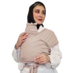 آغوشی پارچه ای مدل اسلینگ فامربیبی کرم خاکی تخفیفی