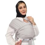 آغوشی پارچه ای مدل اسلینگ فامربیبی طوسی روشن